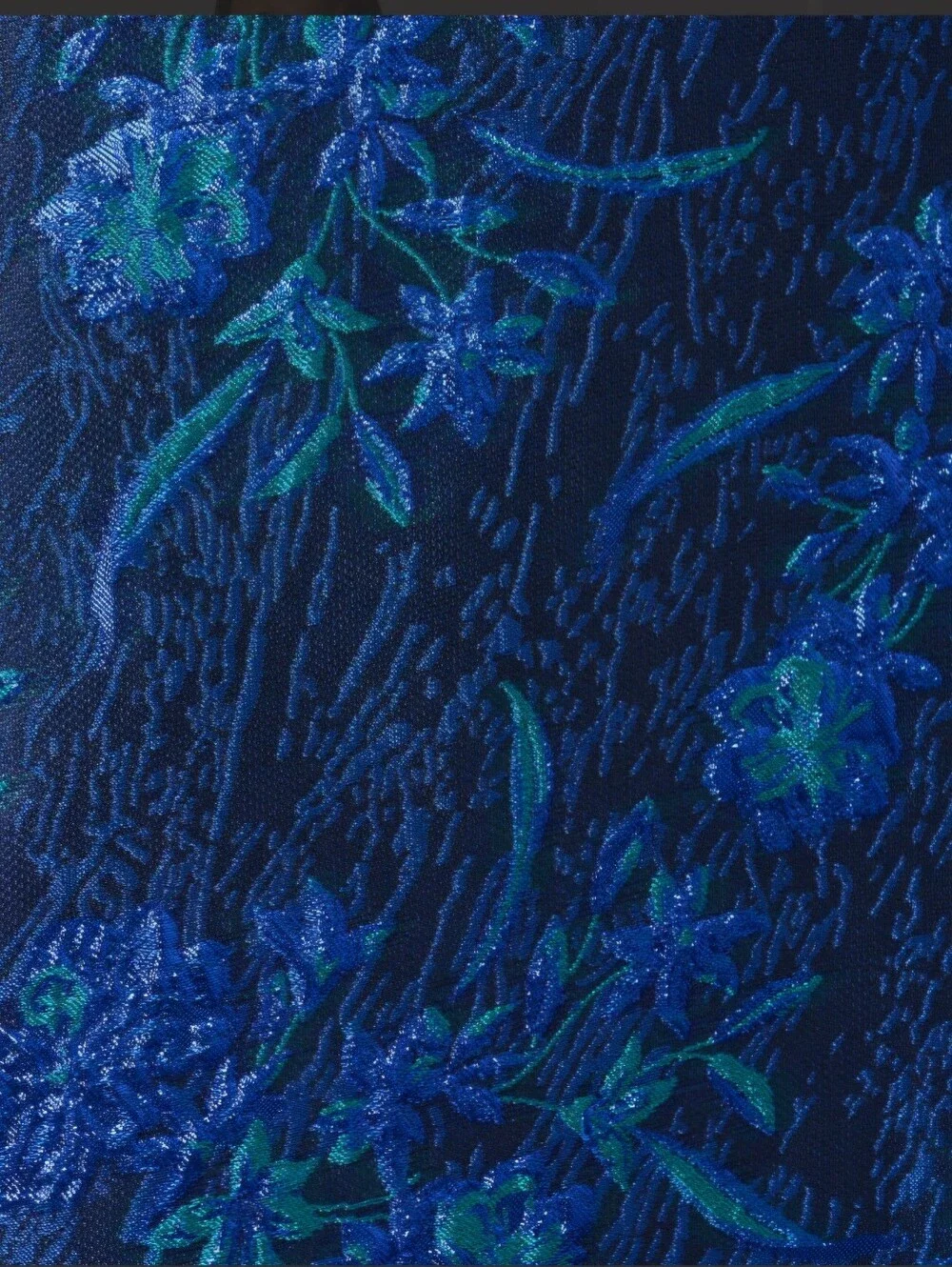 Adrianna Papell BK1410 Floral Jacquard Evening Gown Royal Blue Size 4 - Picture 3 of 4